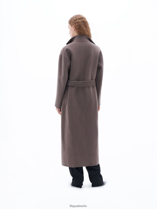 Filippa K L8HHT24 Bekleidung dunkles Taupe Frauen Alexa Mantel