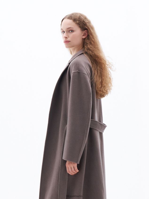 Filippa K L8HHT24 Bekleidung dunkles Taupe Frauen Alexa Mantel