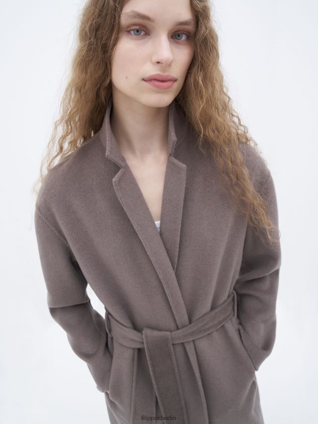 Filippa K L8HHT24 Bekleidung dunkles Taupe Frauen Alexa Mantel