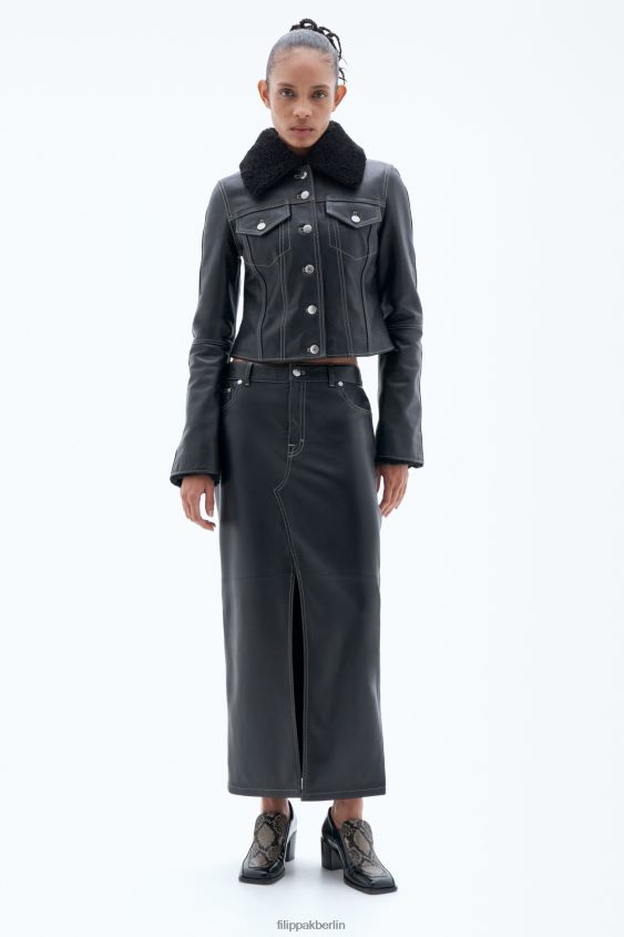 Filippa K L8HHT2 Bekleidung Schwarz Frauen Lederjacke