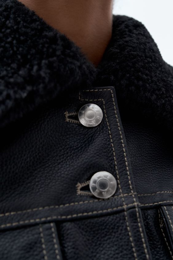 Filippa K L8HHT2 Bekleidung Schwarz Frauen Lederjacke