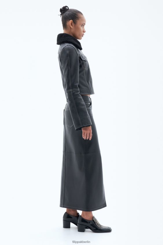Filippa K L8HHT2 Bekleidung Schwarz Frauen Lederjacke