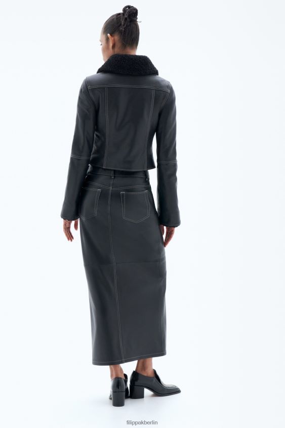 Filippa K L8HHT2 Bekleidung Schwarz Frauen Lederjacke