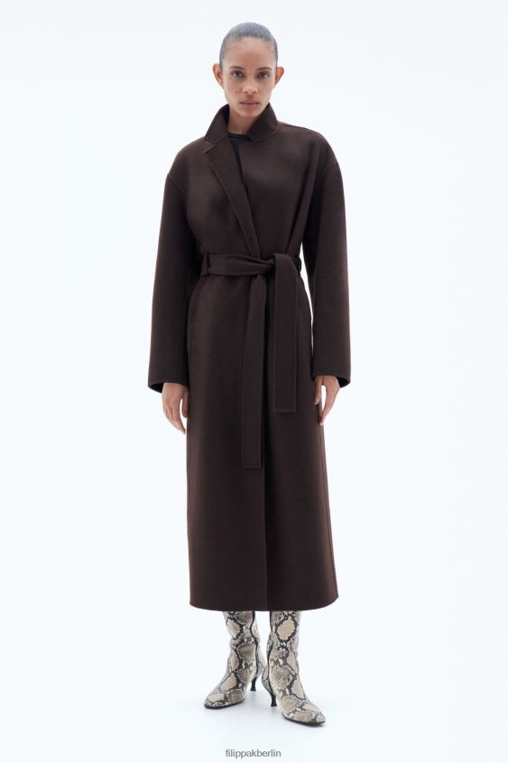 Filippa K L8HHT6 Bekleidung dunkle Schokolade Frauen Alexa Mantel