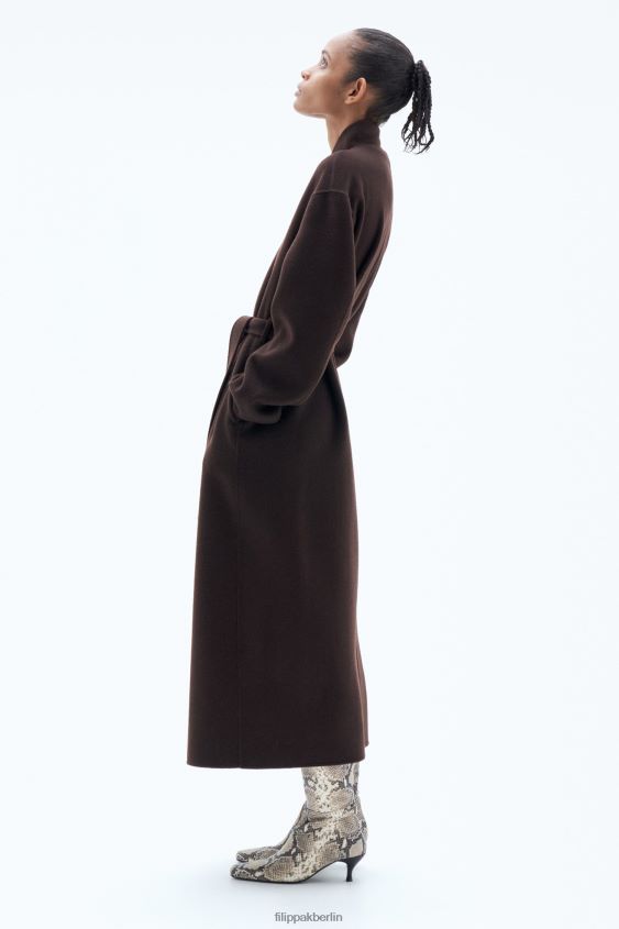 Filippa K L8HHT6 Bekleidung dunkle Schokolade Frauen Alexa Mantel