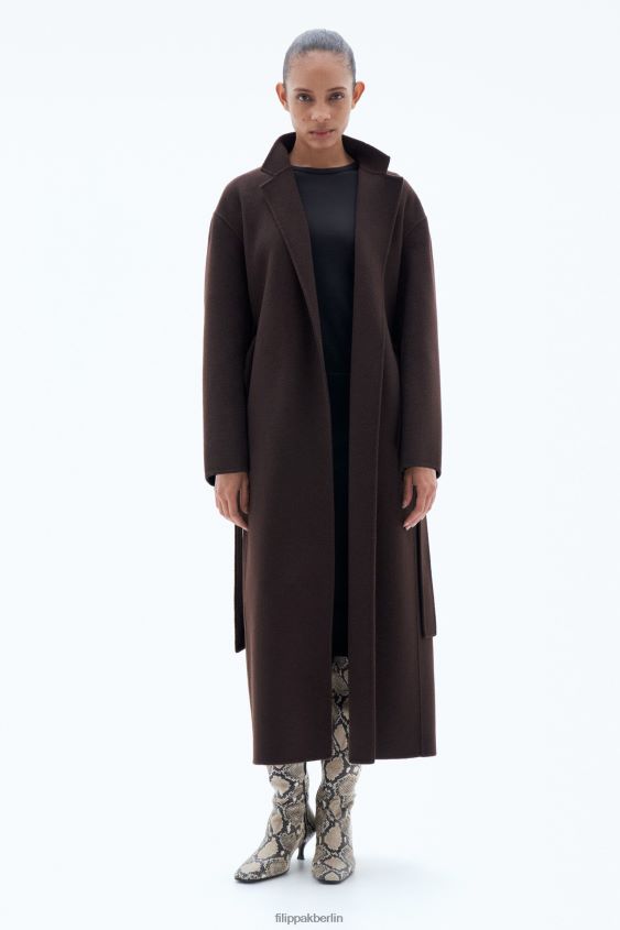 Filippa K L8HHT6 Bekleidung dunkle Schokolade Frauen Alexa Mantel