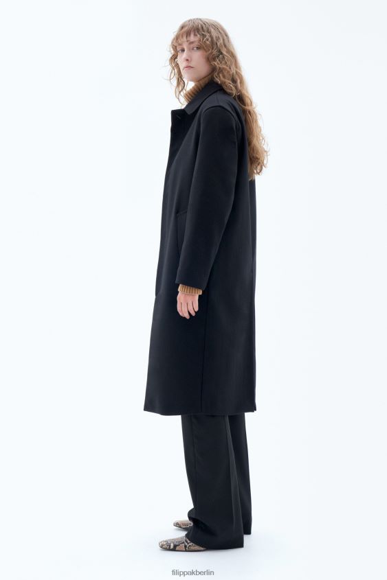 Filippa K L8HHT8 Bekleidung Schwarz Frauen Automantel aus Wolle