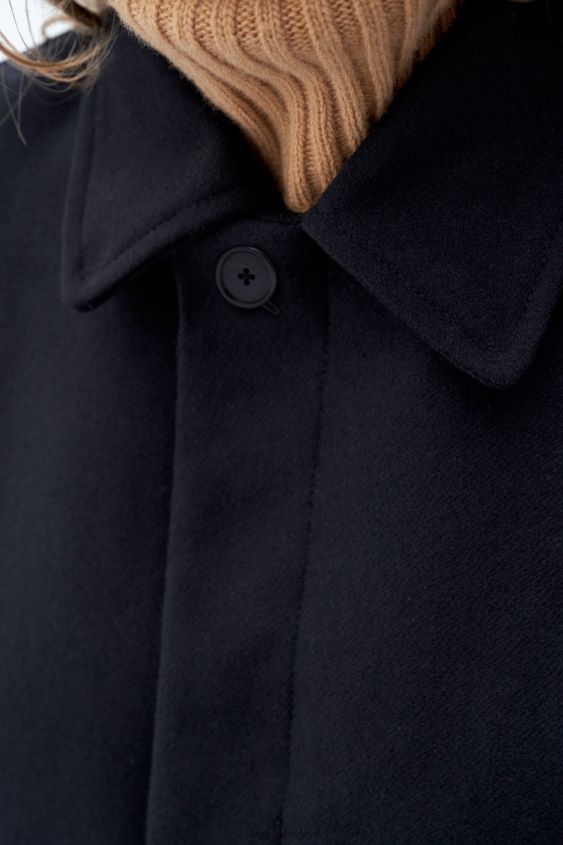 Filippa K L8HHT8 Bekleidung Schwarz Frauen Automantel aus Wolle