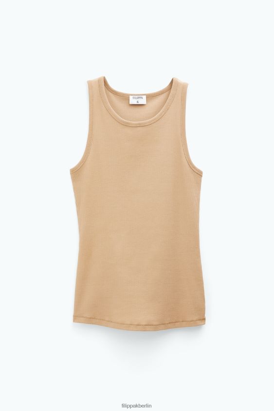 Filippa K L8HHT144 Bekleidung Sandbeige Frauen Feinripp-Tanktop