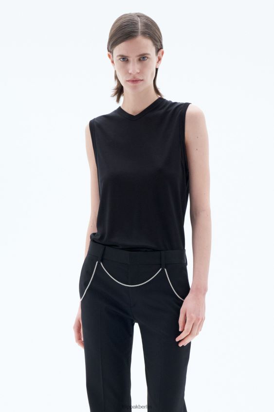 Filippa K L8HHT168 Bekleidung Schwarz Frauen Tanktop mit V-Ausschnitt