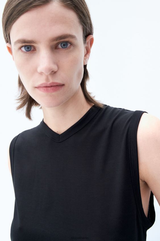 Filippa K L8HHT168 Bekleidung Schwarz Frauen Tanktop mit V-Ausschnitt