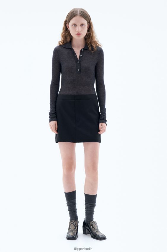 Filippa K L8HHT221 Bekleidung Schwarz Frauen kurzer, maßgeschneiderter Rock