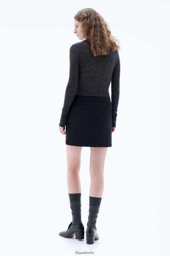Filippa K L8HHT221 Bekleidung Schwarz Frauen kurzer, maßgeschneiderter Rock