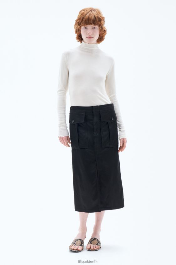Filippa K L8HHT226 Bekleidung Schwarz Frauen langer Cargorock