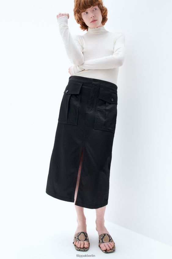 Filippa K L8HHT226 Bekleidung Schwarz Frauen langer Cargorock