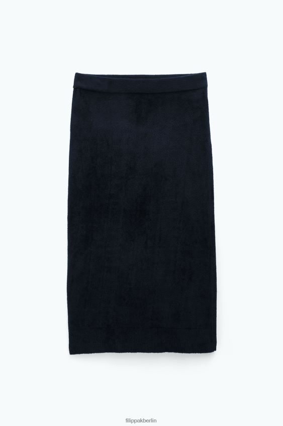 Filippa K L8HHT227 Bekleidung Schwarz Frauen Chenille-Strickrock