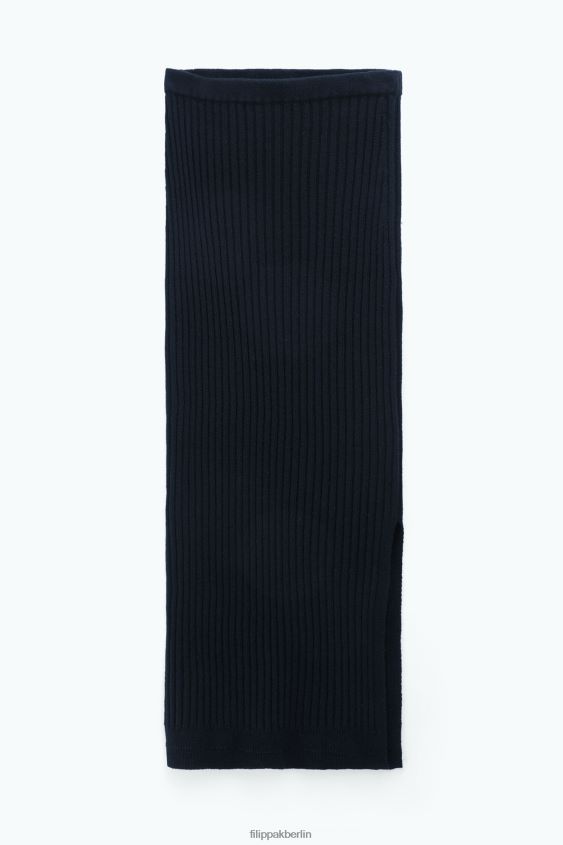 Filippa K L8HHT228 Bekleidung Schwarz Frauen Rippstrickrock