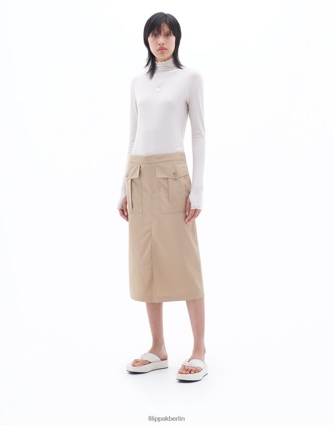 Filippa K L8HHT229 Bekleidung Sandbeige Frauen langer Cargorock