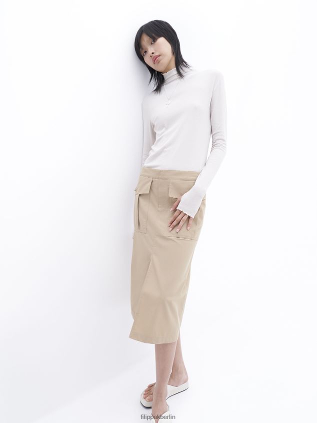 Filippa K L8HHT229 Bekleidung Sandbeige Frauen langer Cargorock