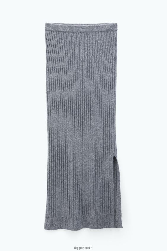 Filippa K L8HHT230 Bekleidung mittelgrau meliert Frauen Rippstrickrock