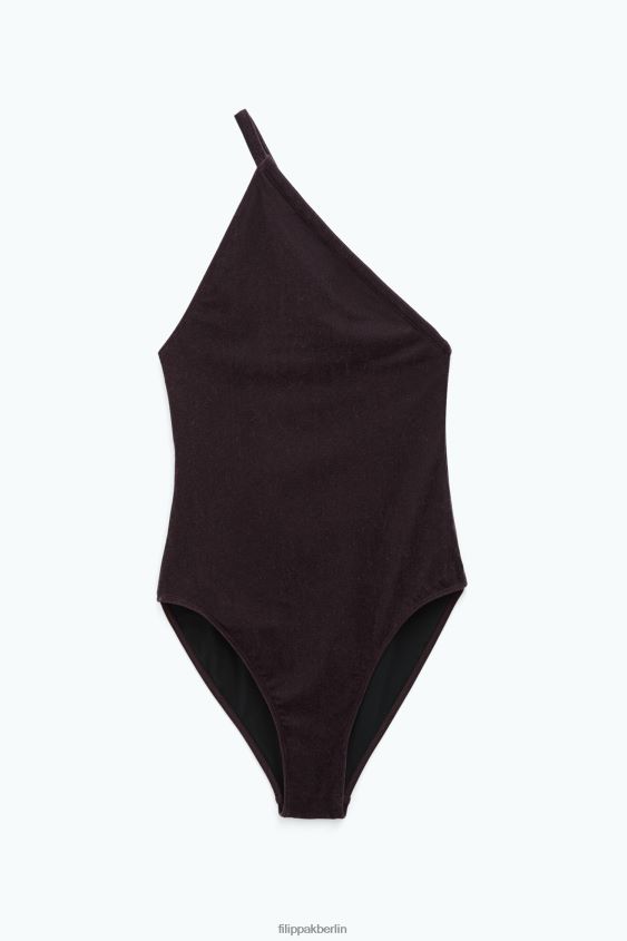 Filippa K L8HHT249 Bekleidung lilabraun Frauen asymmetrischer Badeanzug
