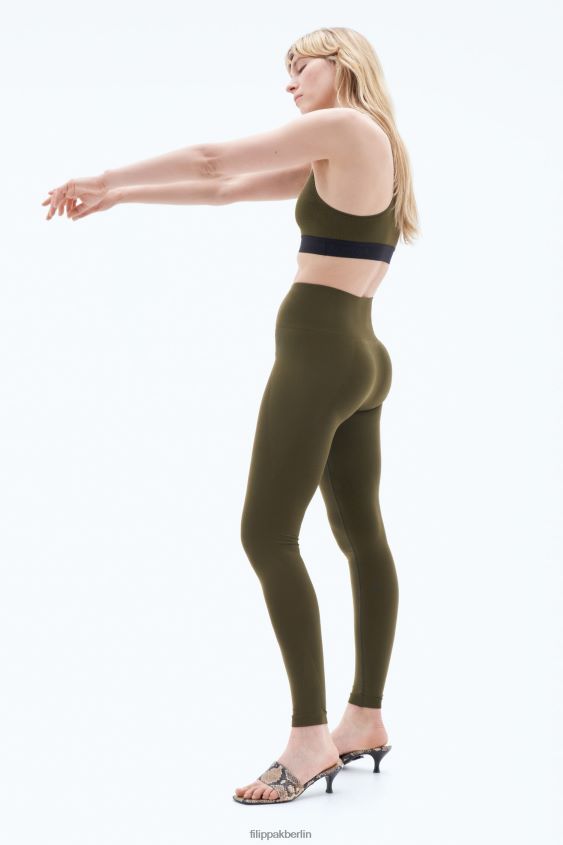 Filippa K L8HHT238 Bekleidung olivgrün Frauen Geripptes BH-Oberteil