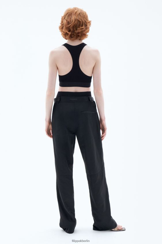 Filippa K L8HHT239 Bekleidung Schwarz Frauen Geripptes BH-Oberteil