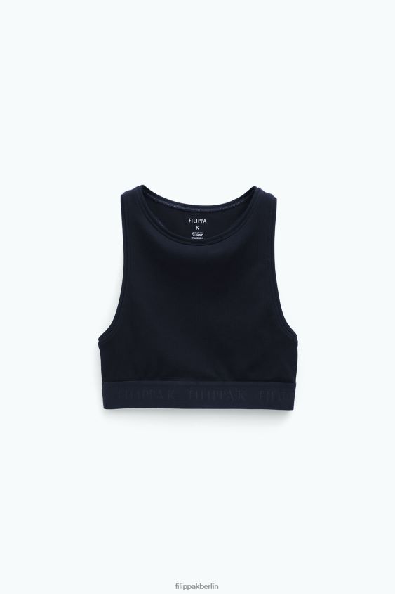 Filippa K L8HHT239 Bekleidung Schwarz Frauen Geripptes BH-Oberteil