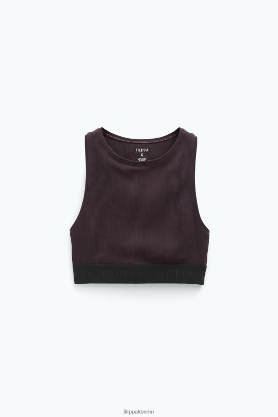 Filippa K L8HHT240 Bekleidung lilabraun Frauen Geripptes BH-Oberteil