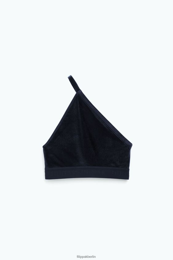 Filippa K L8HHT241 Bekleidung Schwarz Frauen asymmetrischer Samt-BH