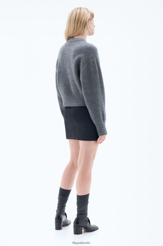 Filippa K L8HHT28 Bekleidung mittelgrau meliert Frauen Yak-Pullover mit Struktur