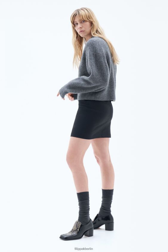 Filippa K L8HHT28 Bekleidung mittelgrau meliert Frauen Yak-Pullover mit Struktur
