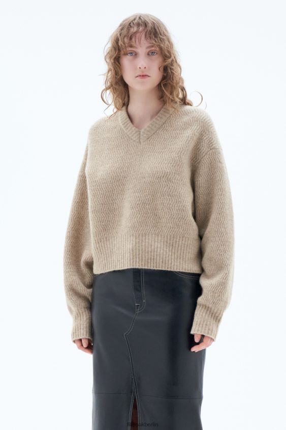 Filippa K L8HHT30 Bekleidung Beige-Melange Frauen Yak-Pullover mit Struktur