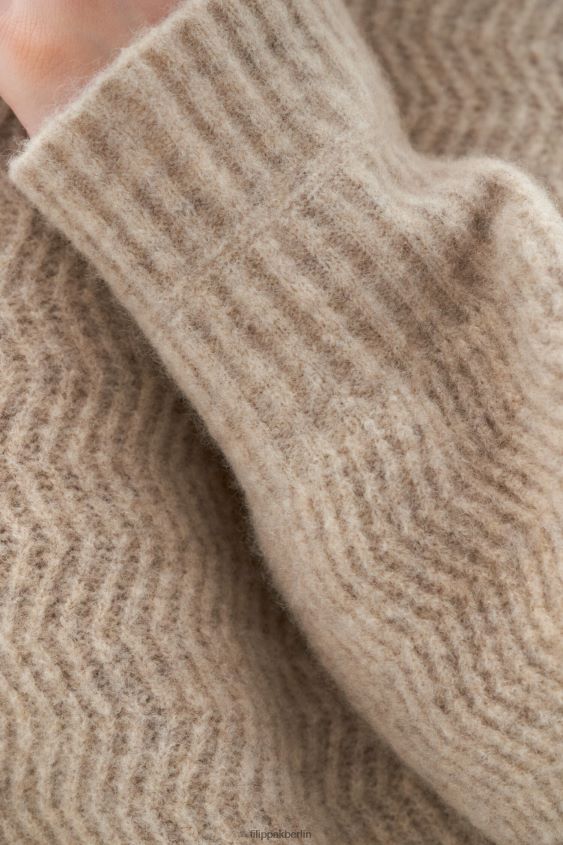 Filippa K L8HHT30 Bekleidung Beige-Melange Frauen Yak-Pullover mit Struktur