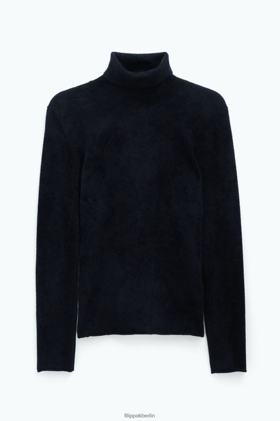 Filippa K L8HHT43 Bekleidung Schwarz Frauen Chenille-Rollkragenpullover