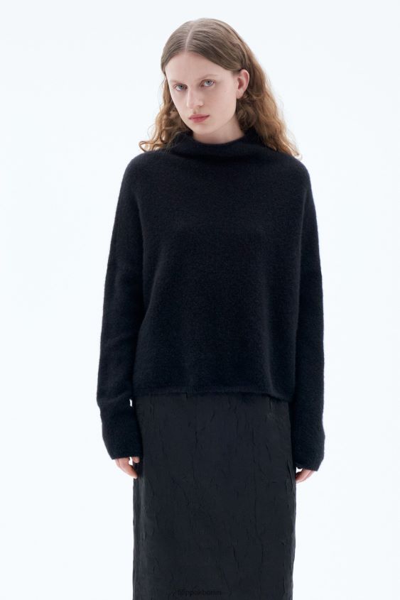 Filippa K L8HHT54 Bekleidung Schwarz Frauen Mika-Yak-Trichterhalspullover