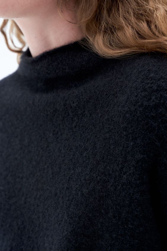 Filippa K L8HHT54 Bekleidung Schwarz Frauen Mika-Yak-Trichterhalspullover