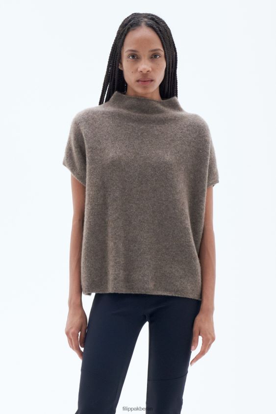 Filippa K L8HHT55 Bekleidung dunkle Taupe-Melange Frauen Ximena-Pullover