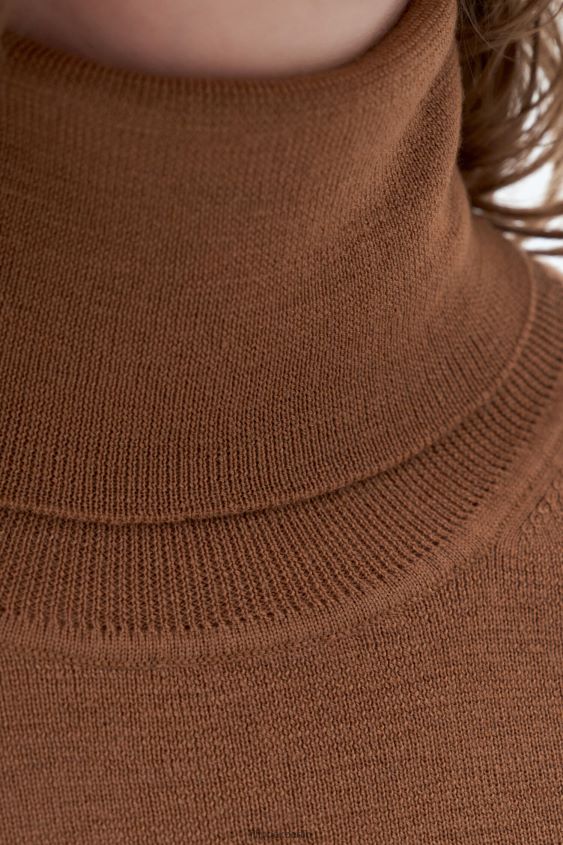 Filippa K L8HHT56 Bekleidung Kamel Frauen Merino-Oberteil mit Ellenbogenärmeln