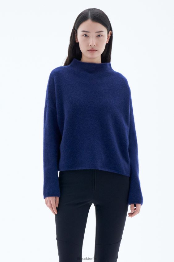 Filippa K L8HHT57 Bekleidung Pazifikblau Frauen Mika-Yak-Trichterhalspullover