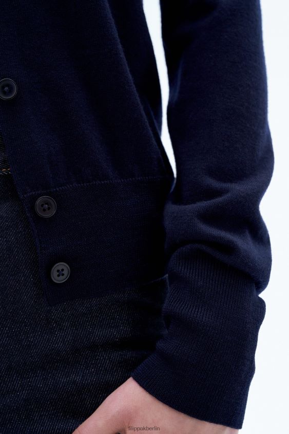 Filippa K L8HHT58 Bekleidung Marine Frauen Kurze Strickjacke aus Merinowolle