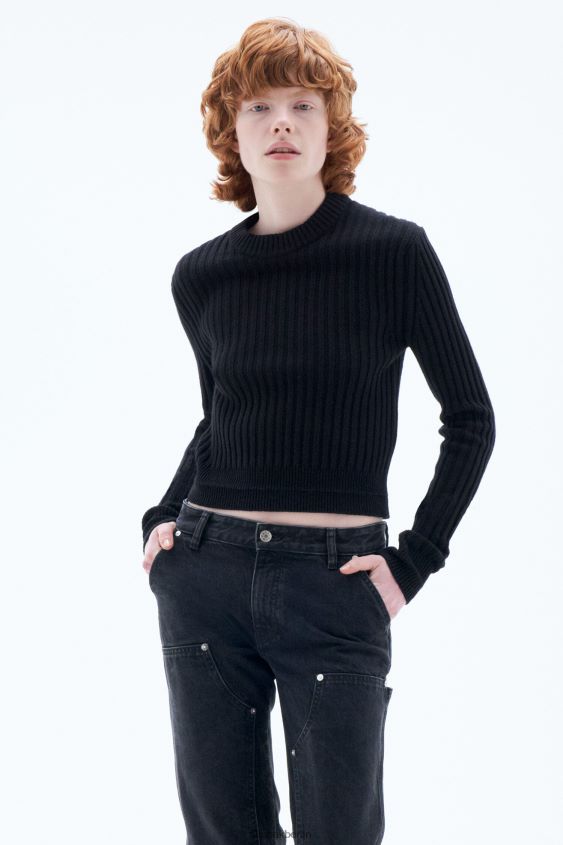 Filippa K L8HHT64 Bekleidung Schwarz Frauen Wollripppullover