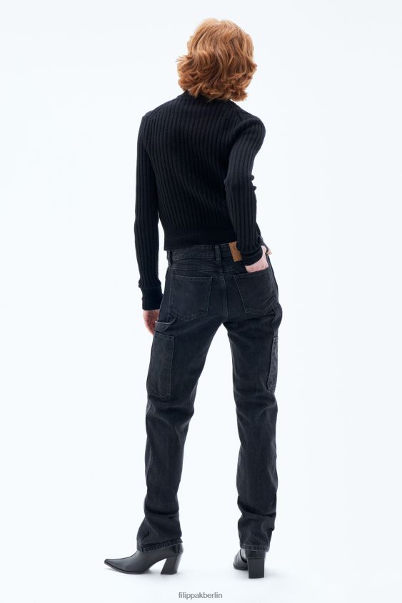 Filippa K L8HHT64 Bekleidung Schwarz Frauen Wollripppullover