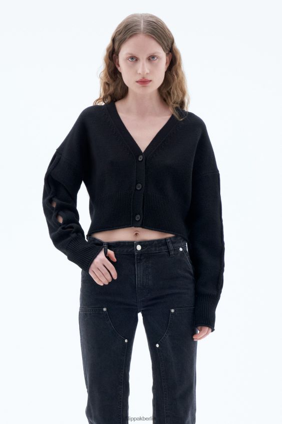 Filippa K L8HHT68 Bekleidung Schwarz Frauen geflochtener Cardigan
