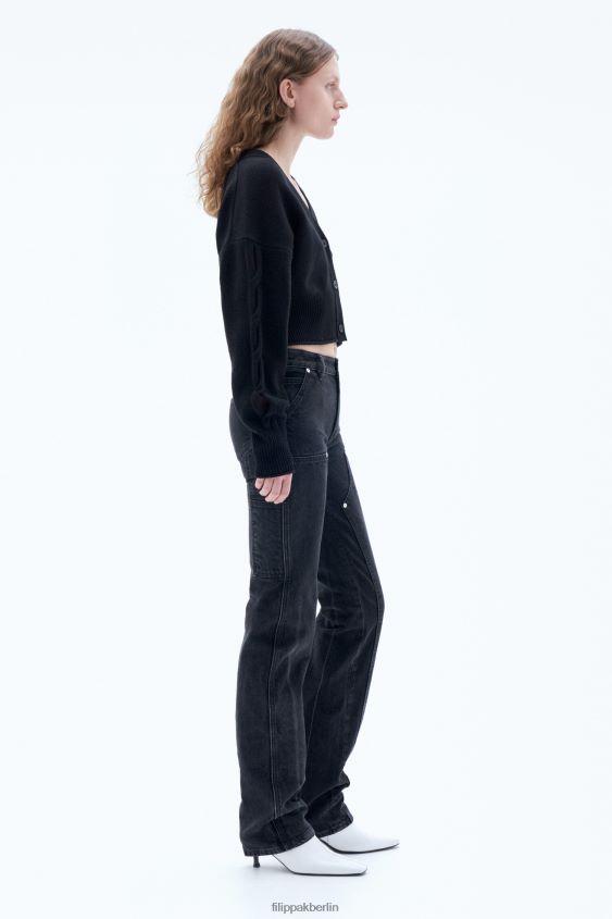 Filippa K L8HHT68 Bekleidung Schwarz Frauen geflochtener Cardigan