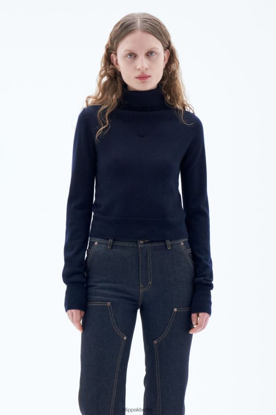 Filippa K L8HHT69 Bekleidung Marine Frauen Rollkragenpullover aus Merinowolle