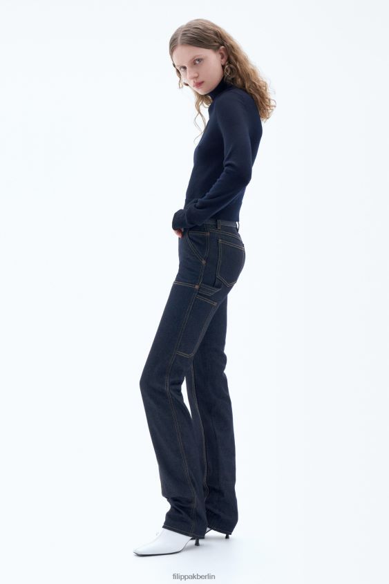 Filippa K L8HHT69 Bekleidung Marine Frauen Rollkragenpullover aus Merinowolle
