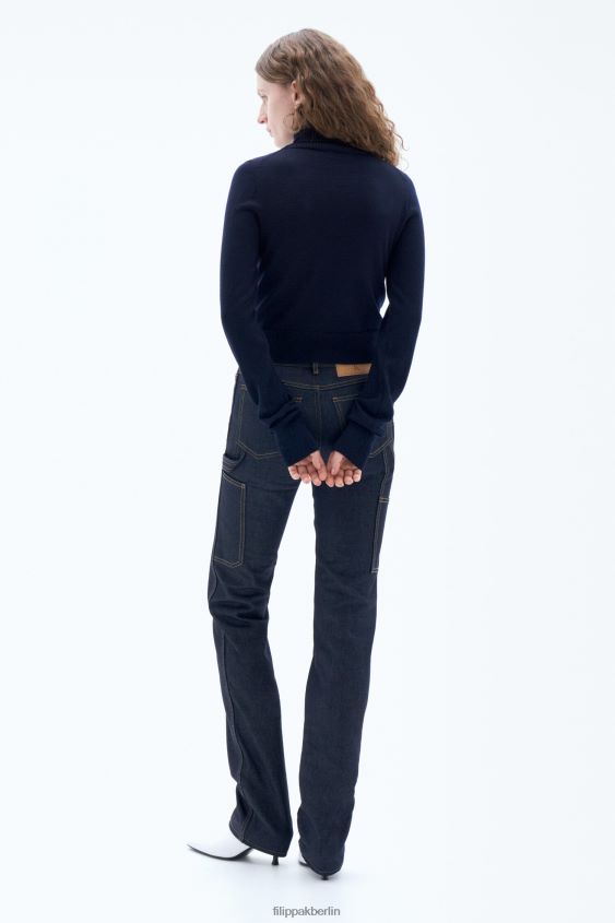 Filippa K L8HHT69 Bekleidung Marine Frauen Rollkragenpullover aus Merinowolle