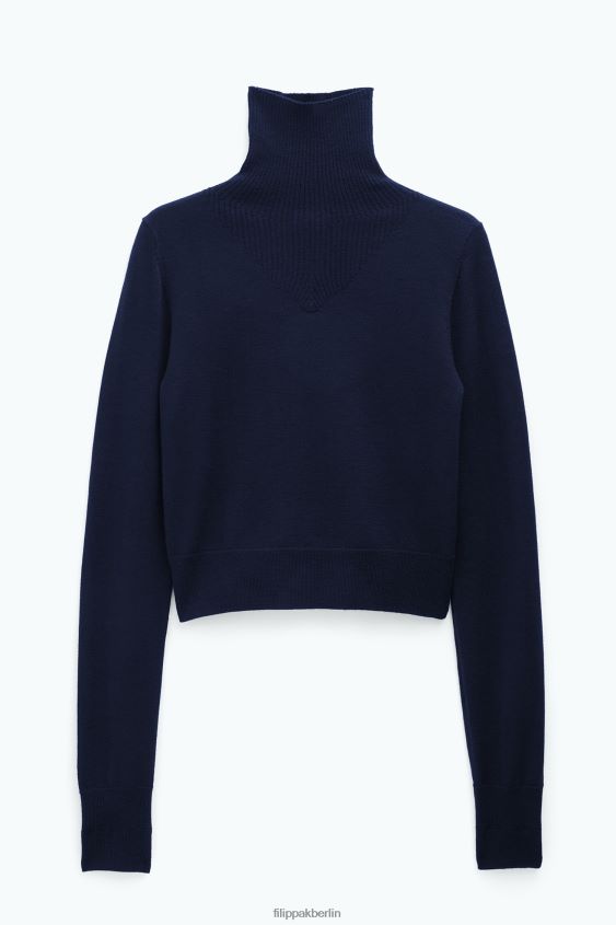 Filippa K L8HHT69 Bekleidung Marine Frauen Rollkragenpullover aus Merinowolle
