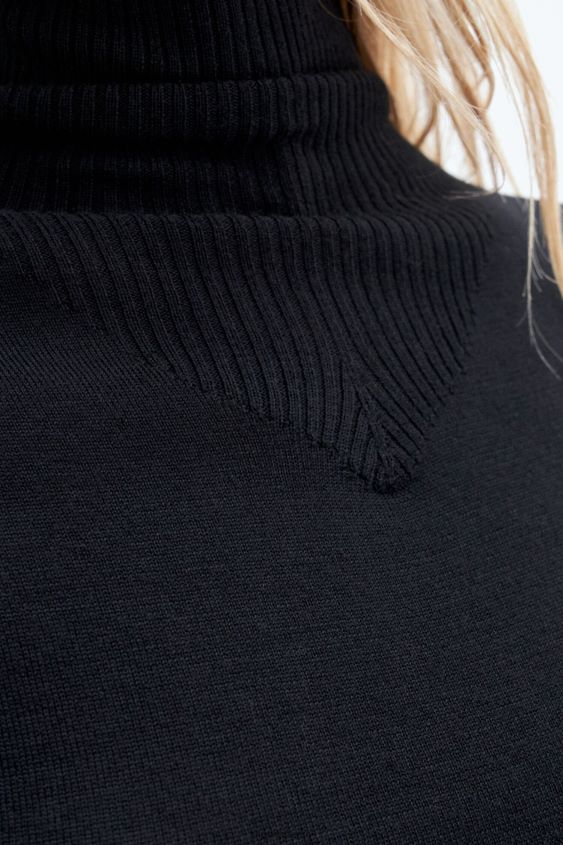 Filippa K L8HHT70 Bekleidung Schwarz Frauen Rollkragenpullover aus Merinowolle